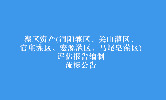 灌区资产(洞阳灌区、关山灌区、官庄灌区、宏源灌区、马尾皂灌区)评估报告编制流标公告