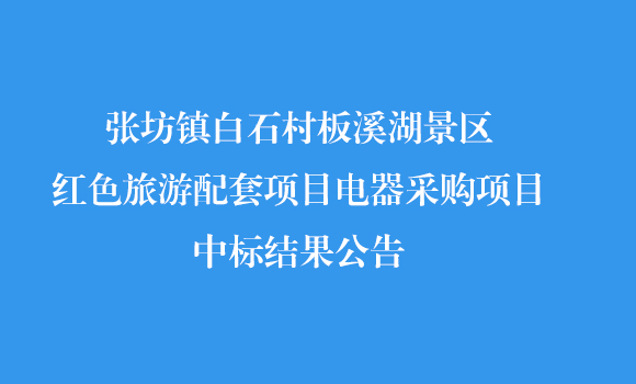 张坊镇白石村板溪湖景区红色旅游配套项目电器采购项目中标结果公告